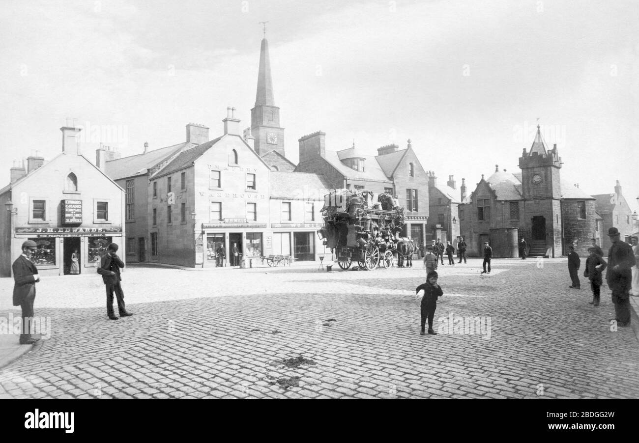 Kirriemuir, High Street c1890 Stock Photo Alamy