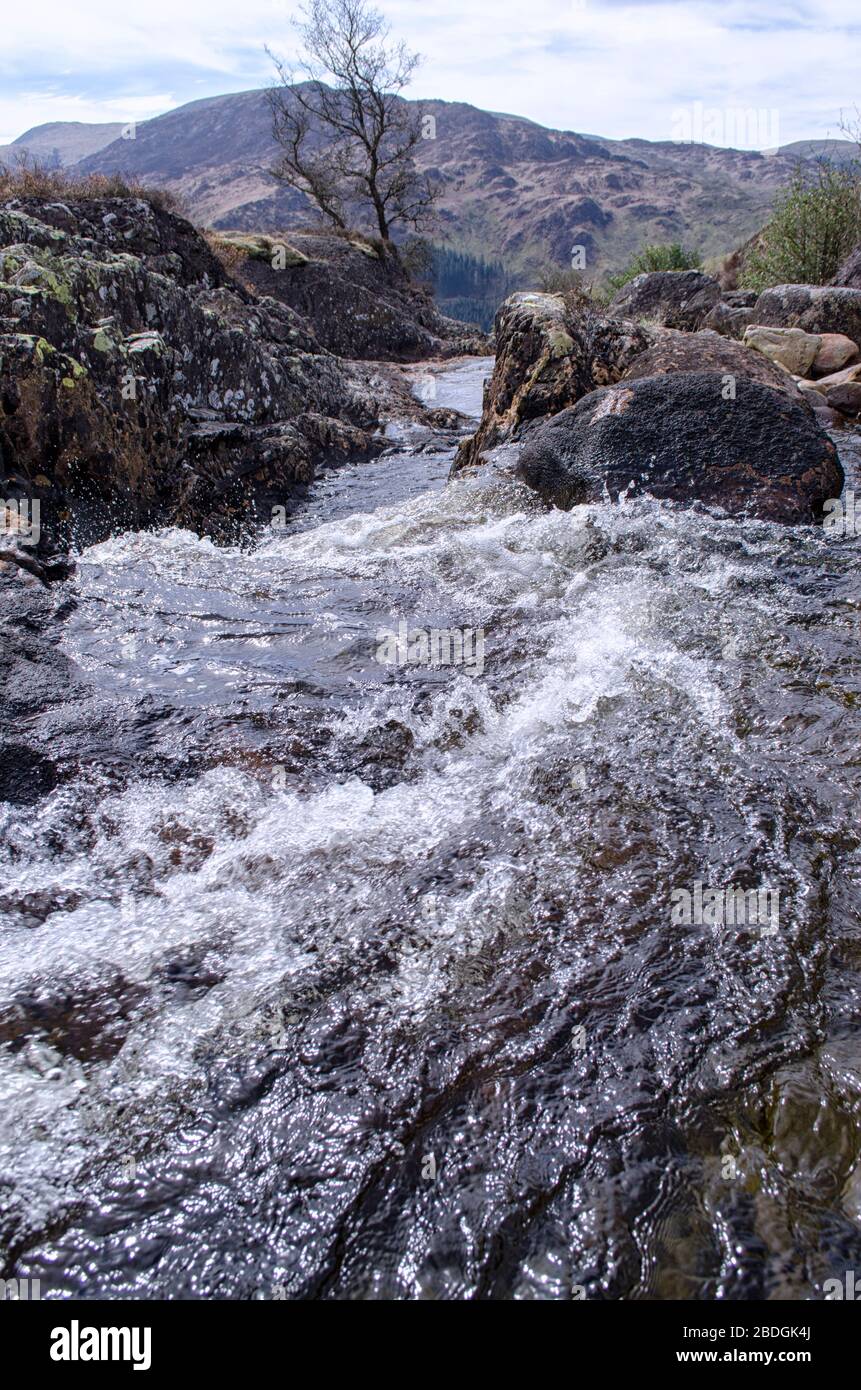 Water from Stream flowing Over Rocks Stock Photo - Alamy