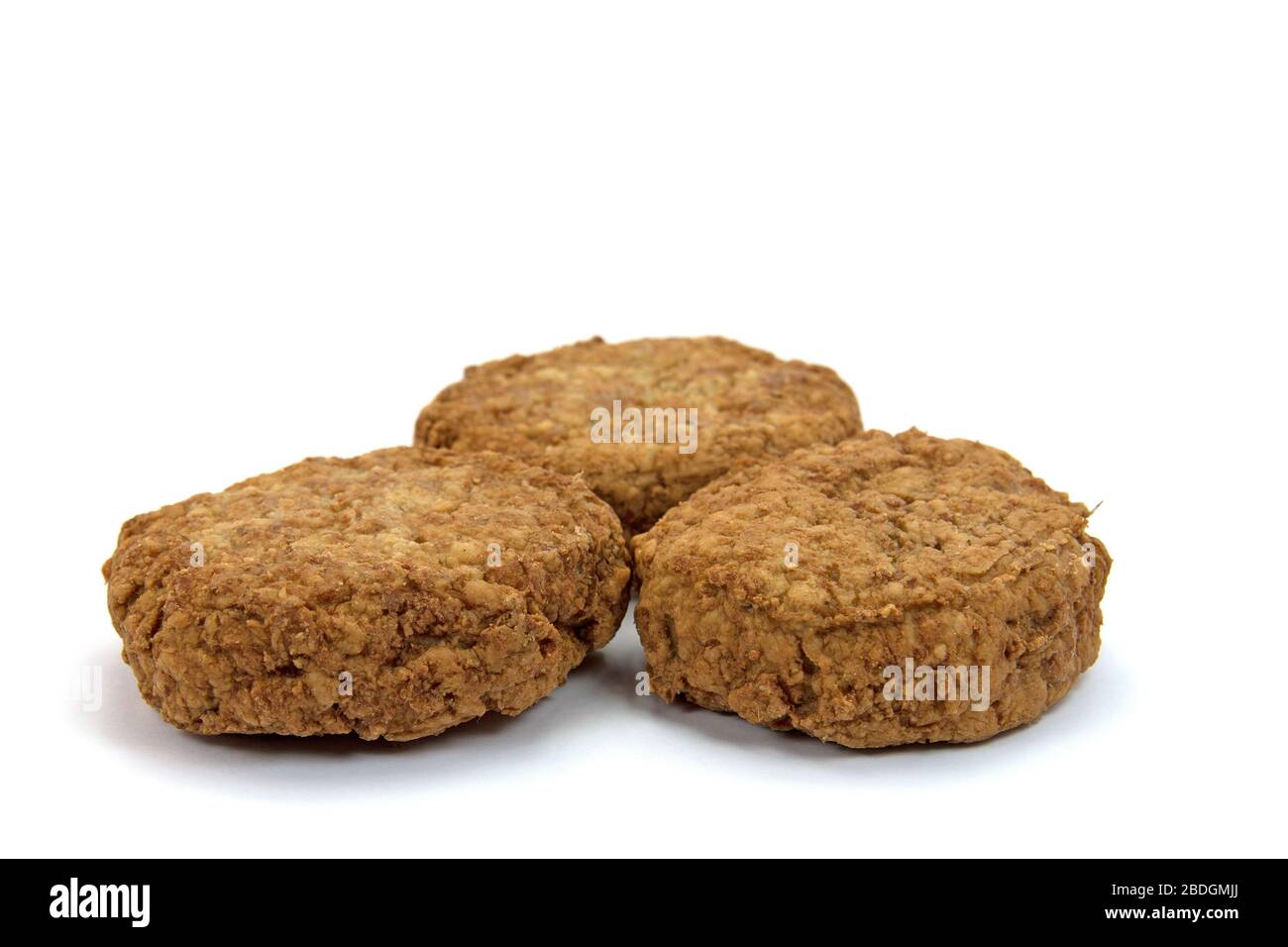 Fried meatballs against white background Stock Photo
