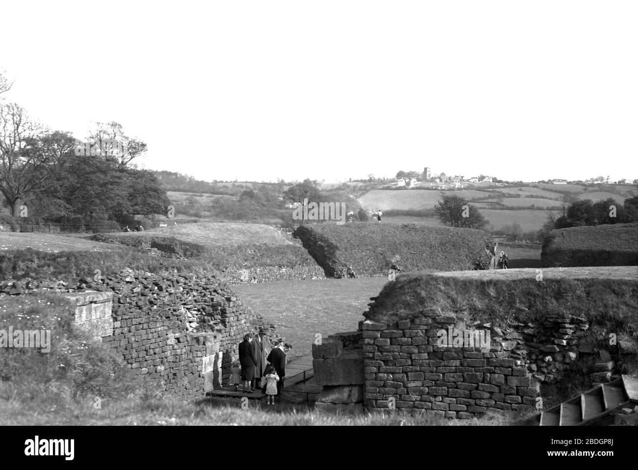 Caerleon, the Roman Amphitheatre 1954 Stock Photo Alamy