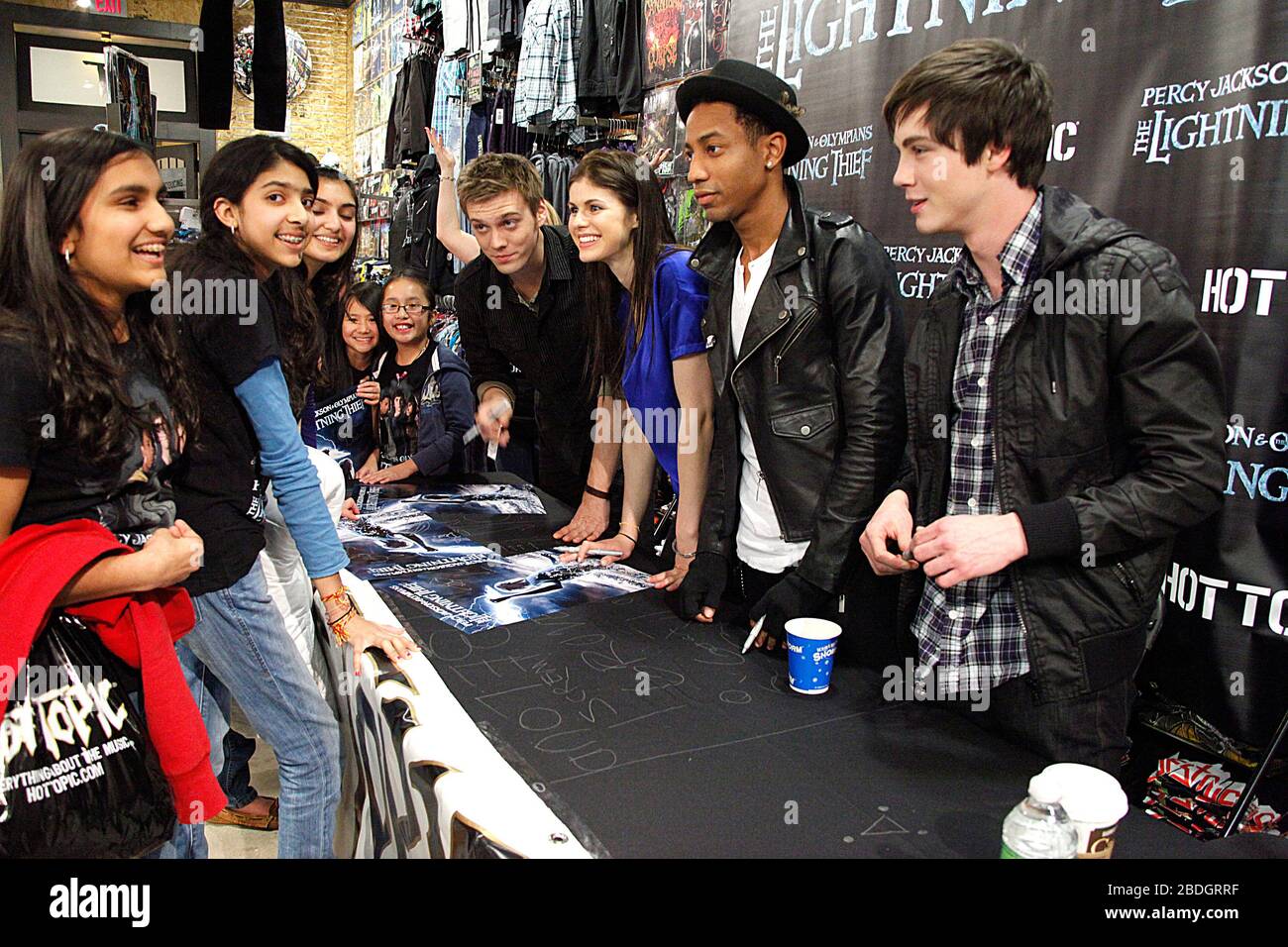 Cast members from Percy Jackson and the Olympians The Lightning Thief  during a signing at Hot