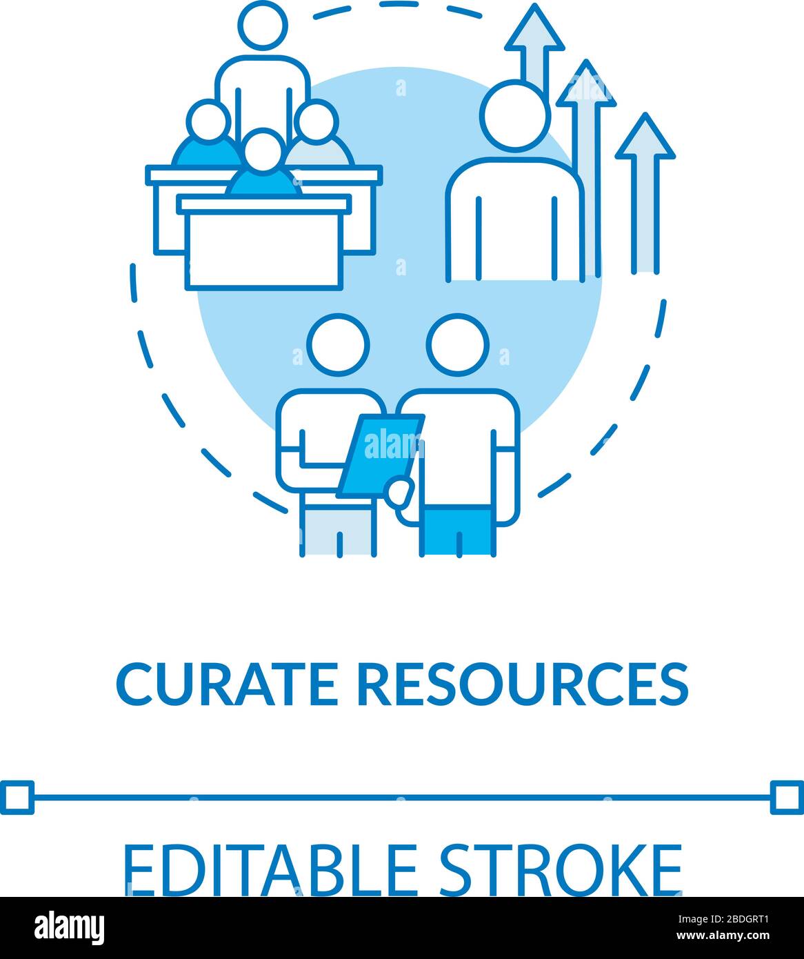 Agency resource curation concept icon. HR management idea thin line ...