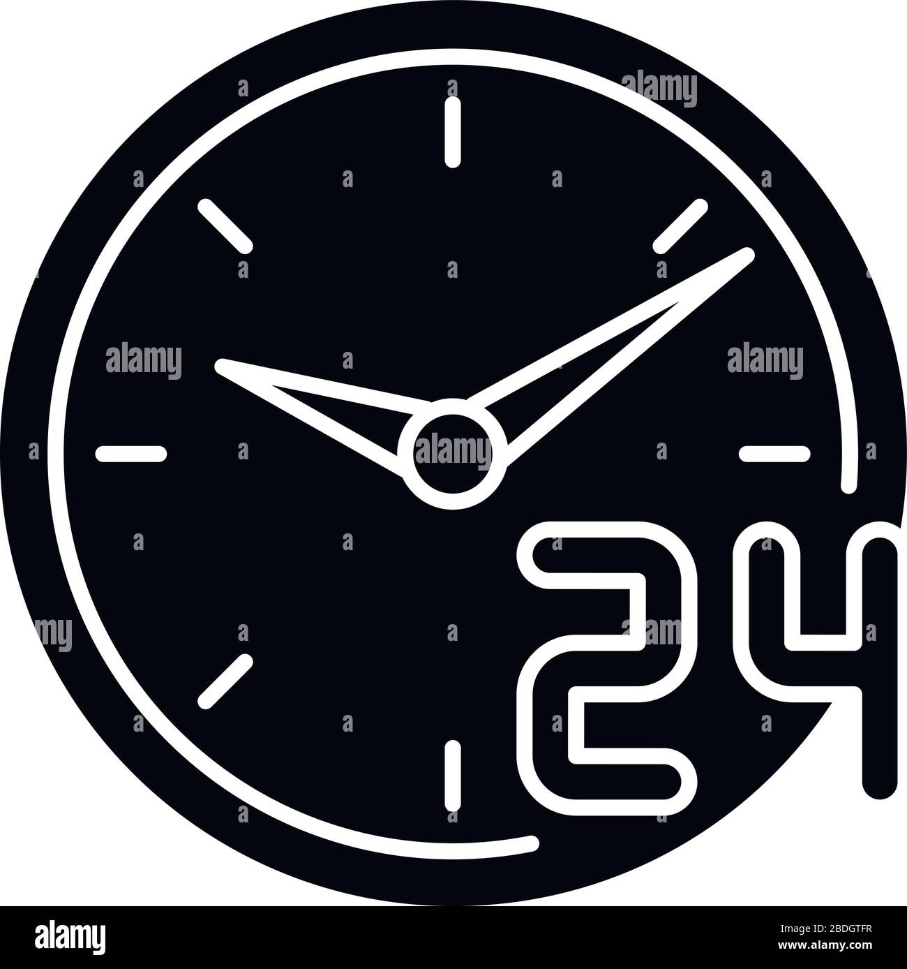 Around the clock service black glyph icon. 24 7 hour customer support