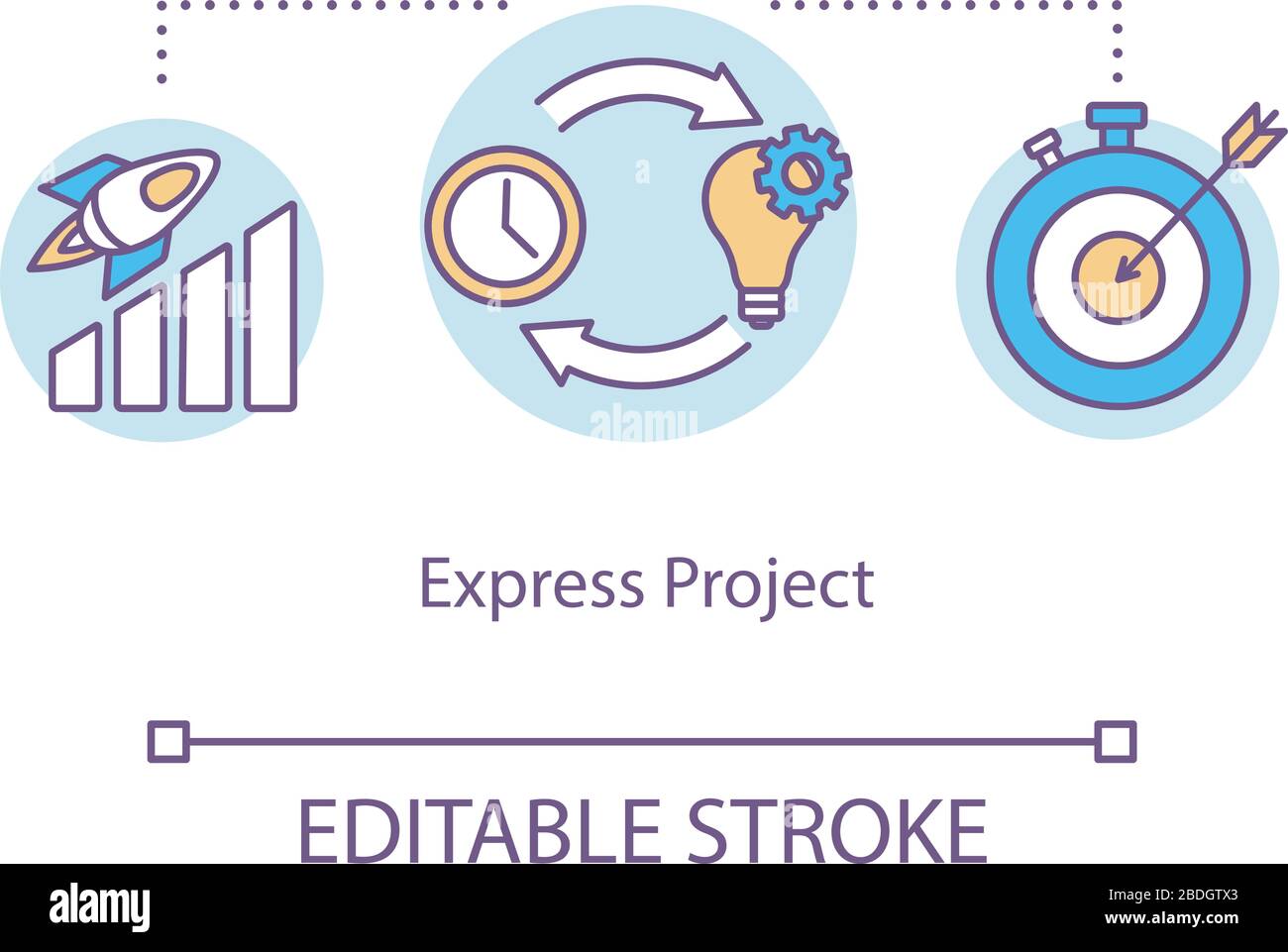 Express project concept icon. Start up, workflow optimization and goal ...