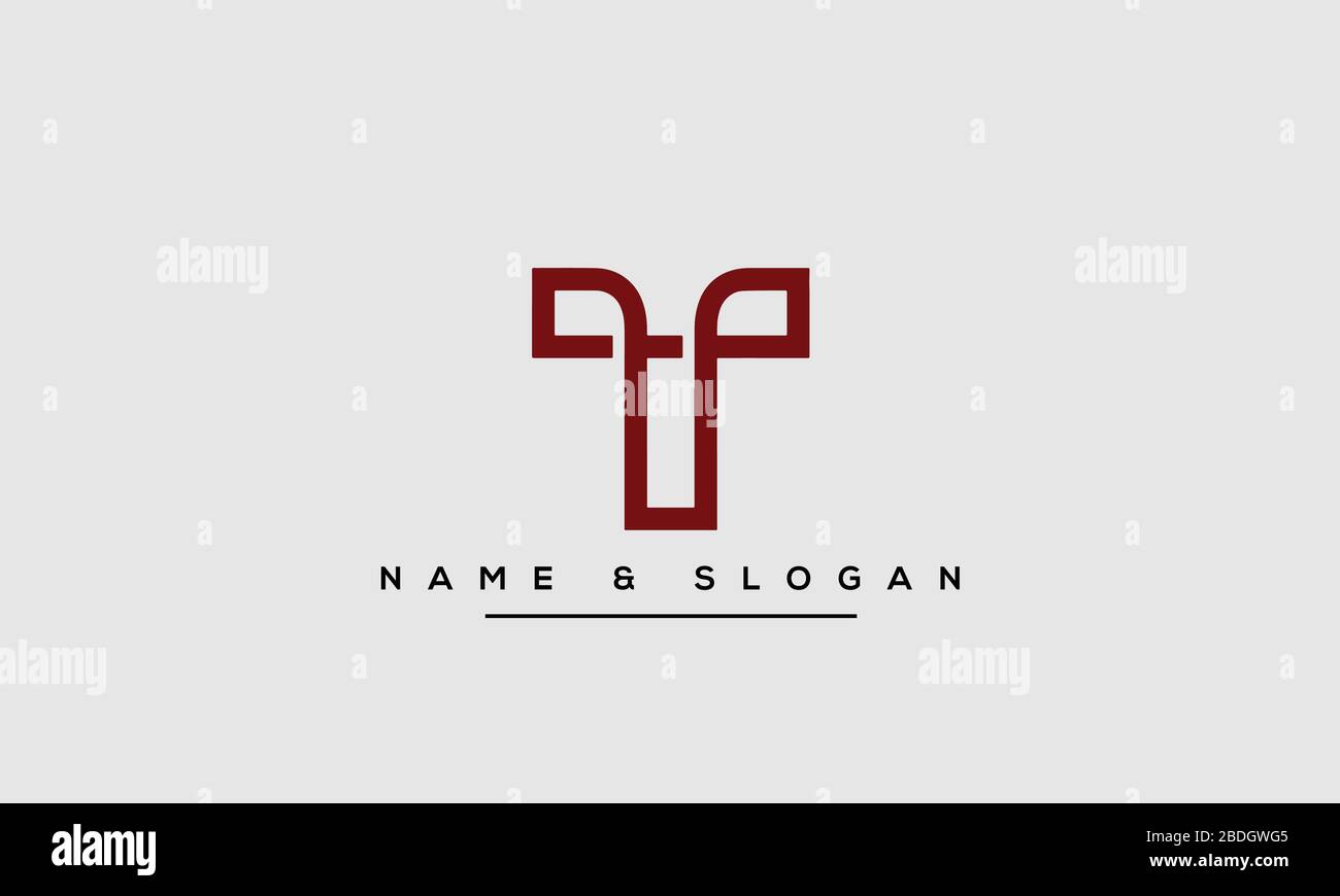 Abstract Letter T, TT Alphabet Logo Stock Vector