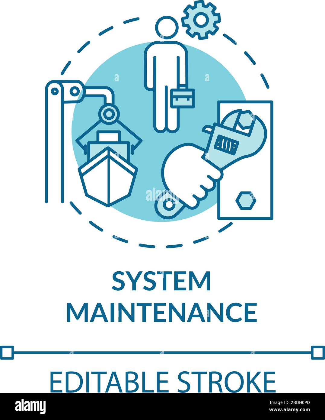 System Maintenance Turquoise Concept Icon Shipbuilding Worker Ship Maintenance Engineer Watercraft Idea Thin Line Illustration Vector Isolated Stock Vector Image Art Alamy