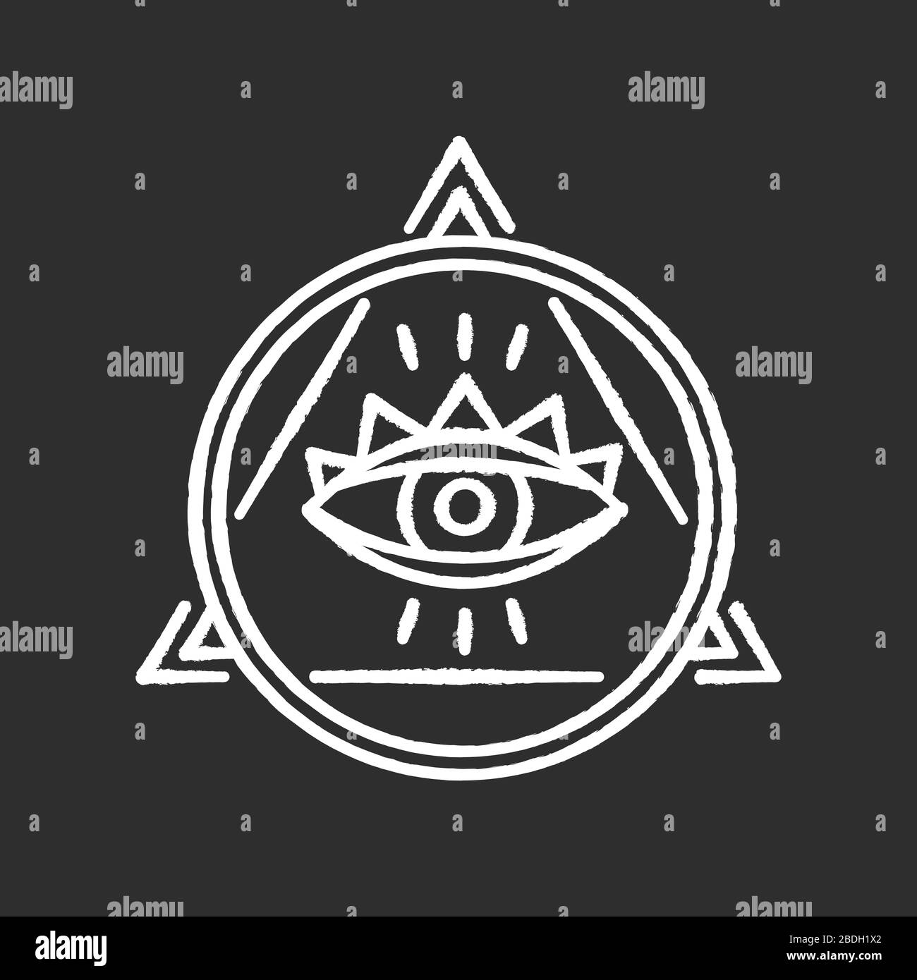 Eye of Providence chalk white icon on black background. Occult symbol. All  seeing eye with circle and triangle, mysterious talisman. Magical sign  Stock Vector Image & Art - Alamy