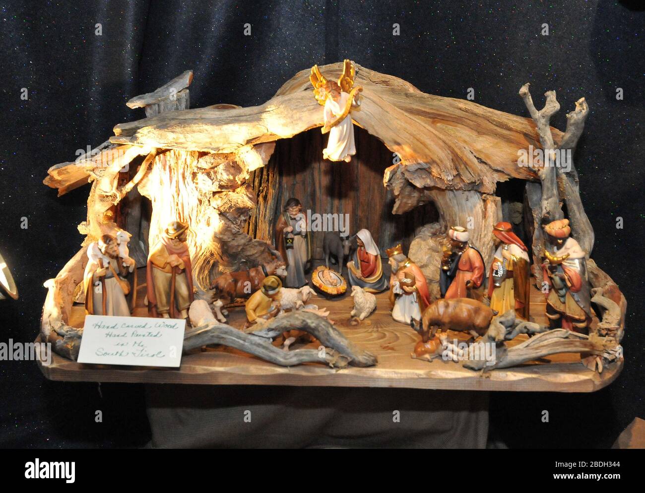 Middleburg, VA - December 12, 2008 -- Interior of The Christmas Sleigh; 5A East Washington, Street; Middleburg, Virginia 20118, owned by Linda Tripp Rausch and her husband, Dieter Rausch showing a handmade wooden creche that is for sale for $ 2,200.00 on Friday, December 12, 2008.Credit: Ron Sachs / CNP (RESTRICTION: NO New York or New Jersey Newspapers or newspapers within a 75 mile radius of New York City) | usage worldwide Stock Photo