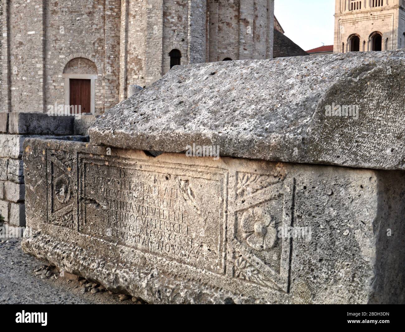 Church of St. Donatus and Sarcophagus at Roman Forum, Zadar, Croatia Stock Photo