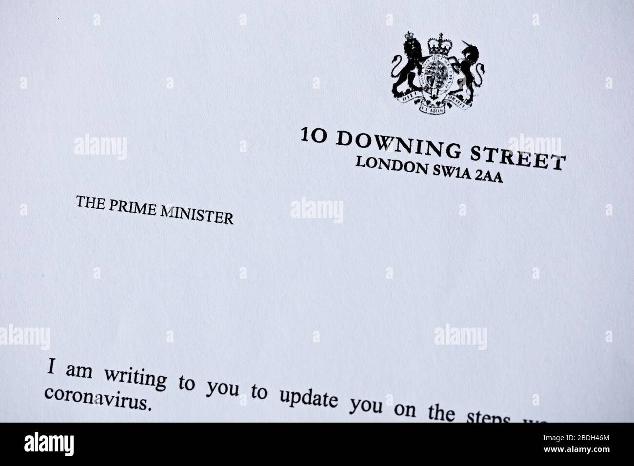 Coronavirus Boris Johnson letter to the nation giving advice to