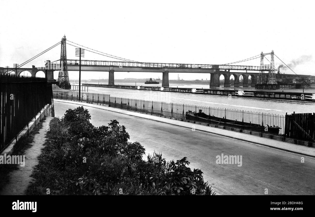 Runcorn, the Two Bridges 1929 Stock Photo Alamy