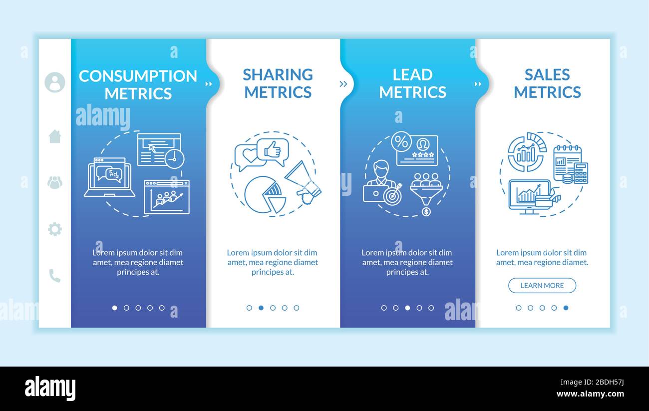 Online product promo analysis onboarding vector template. Lead ...