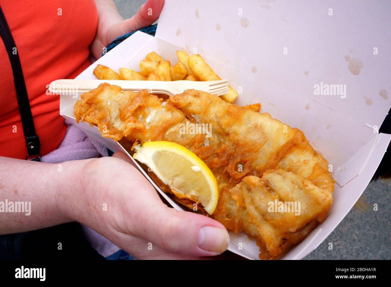 Fish & Chips at Padstow, North Cornwall Stock Photo Alamy