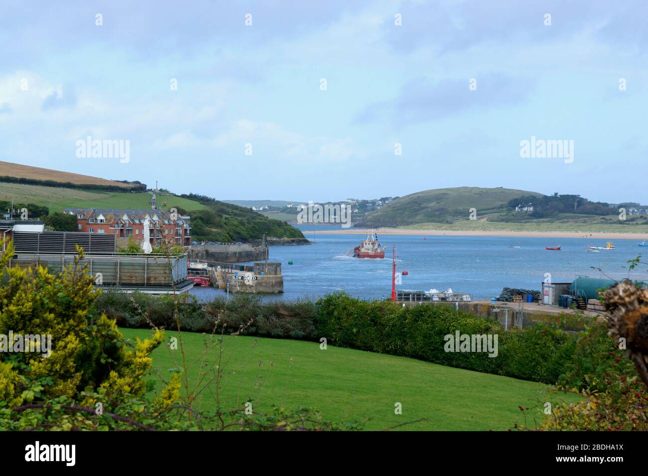 View across Daymer Bay and the Doom Bar from Padstow, North Cornwall
