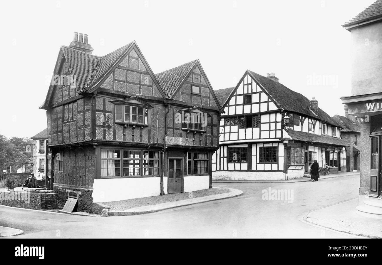 Midhurst, Old Market House and the Spread Eagle Hotel 1923 Stock Photo