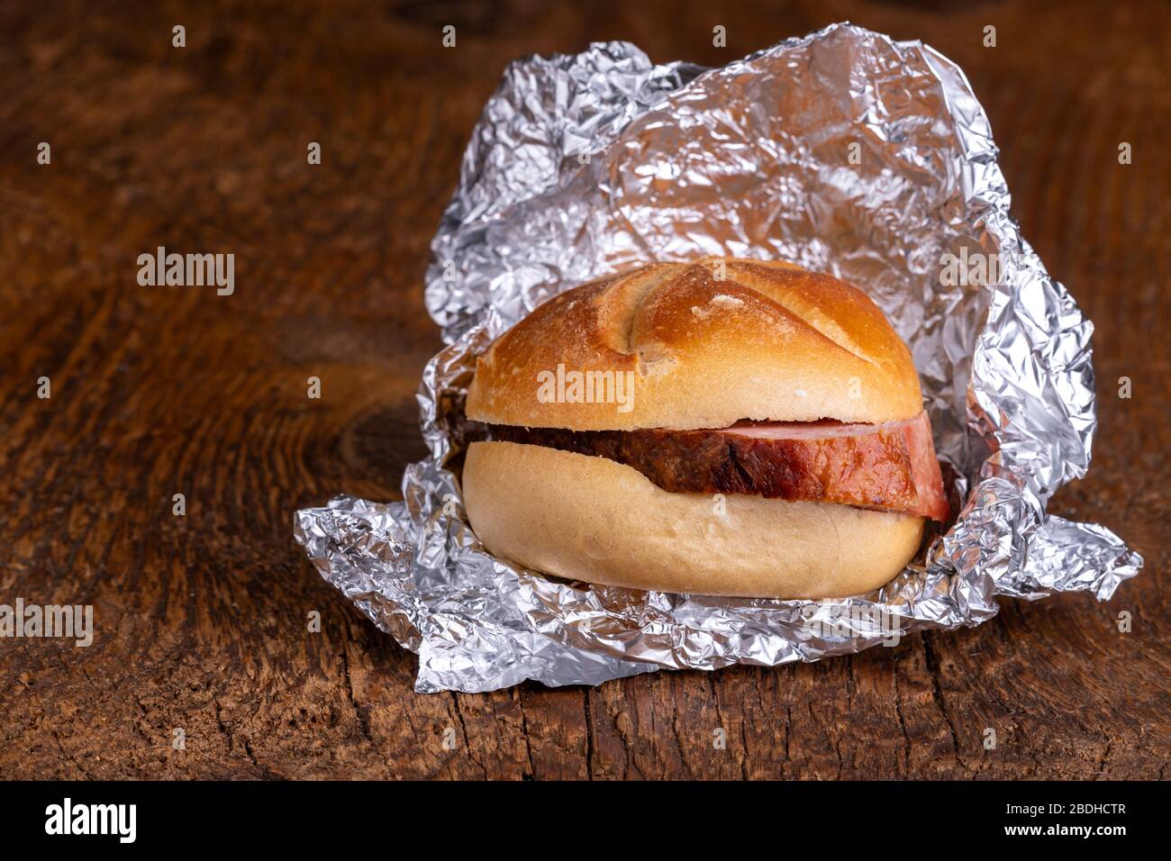 bavarian meat loaf in a bun Stock Photo