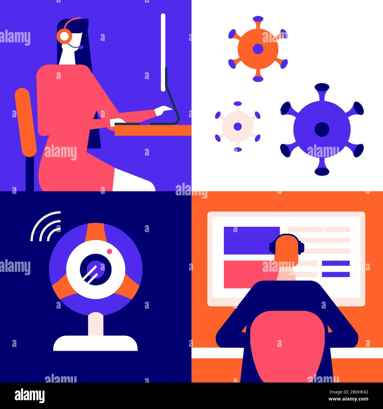 Stay at home - flat design style illustration Stock Vector