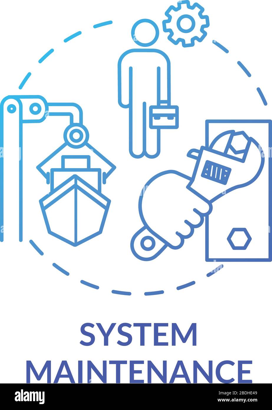 System Maintenance Blue Concept Icon Shipbuilding Worker Boat In Dry Dock Ship Maintenance Engineer Watercraft Idea Thin Line Illustration Vector Stock Vector Image Art Alamy