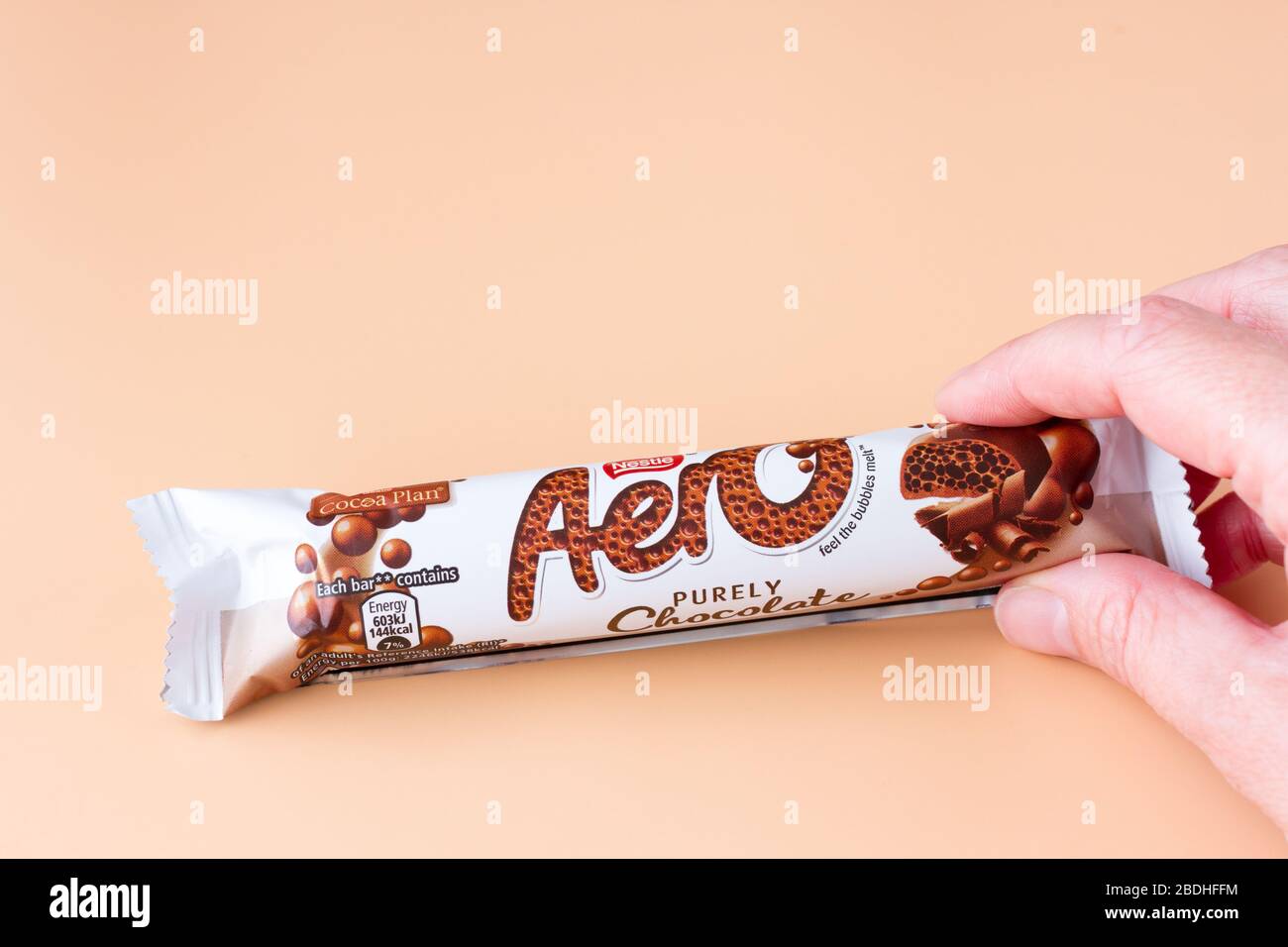 Aero wrapped chocolate bar Stock Photo
