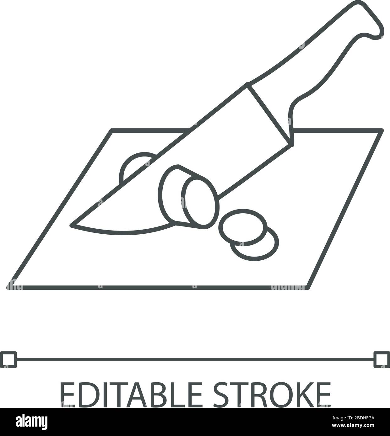 Cutting pixel perfect linear icon. Thin line customizable illustration ...