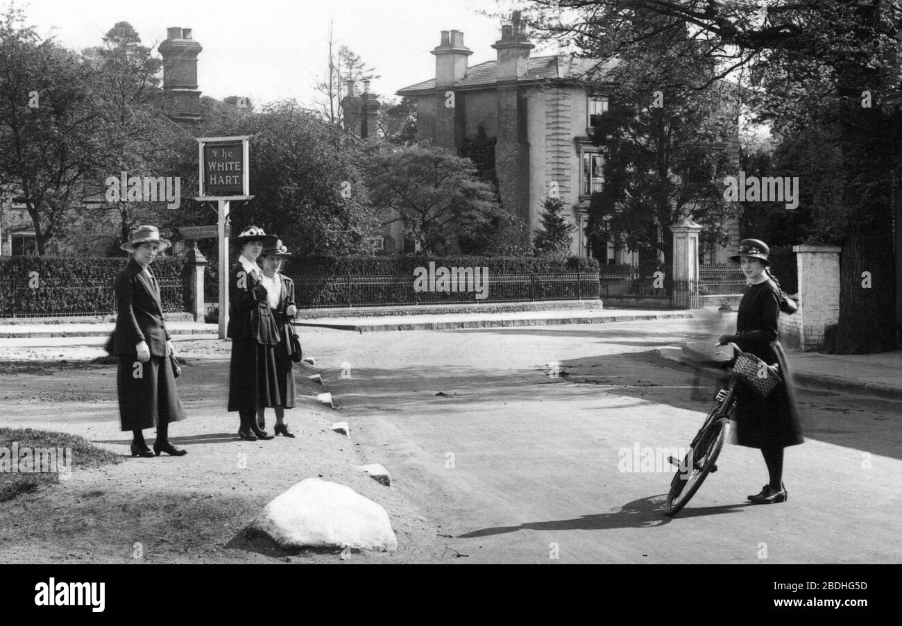 Frimley, Ladies in the High Street 1921 Stock Photo Alamy
