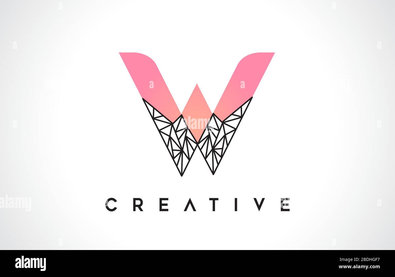 Letter W Beauty Logo. W Letter Design Vector with Origami Look Vector ...