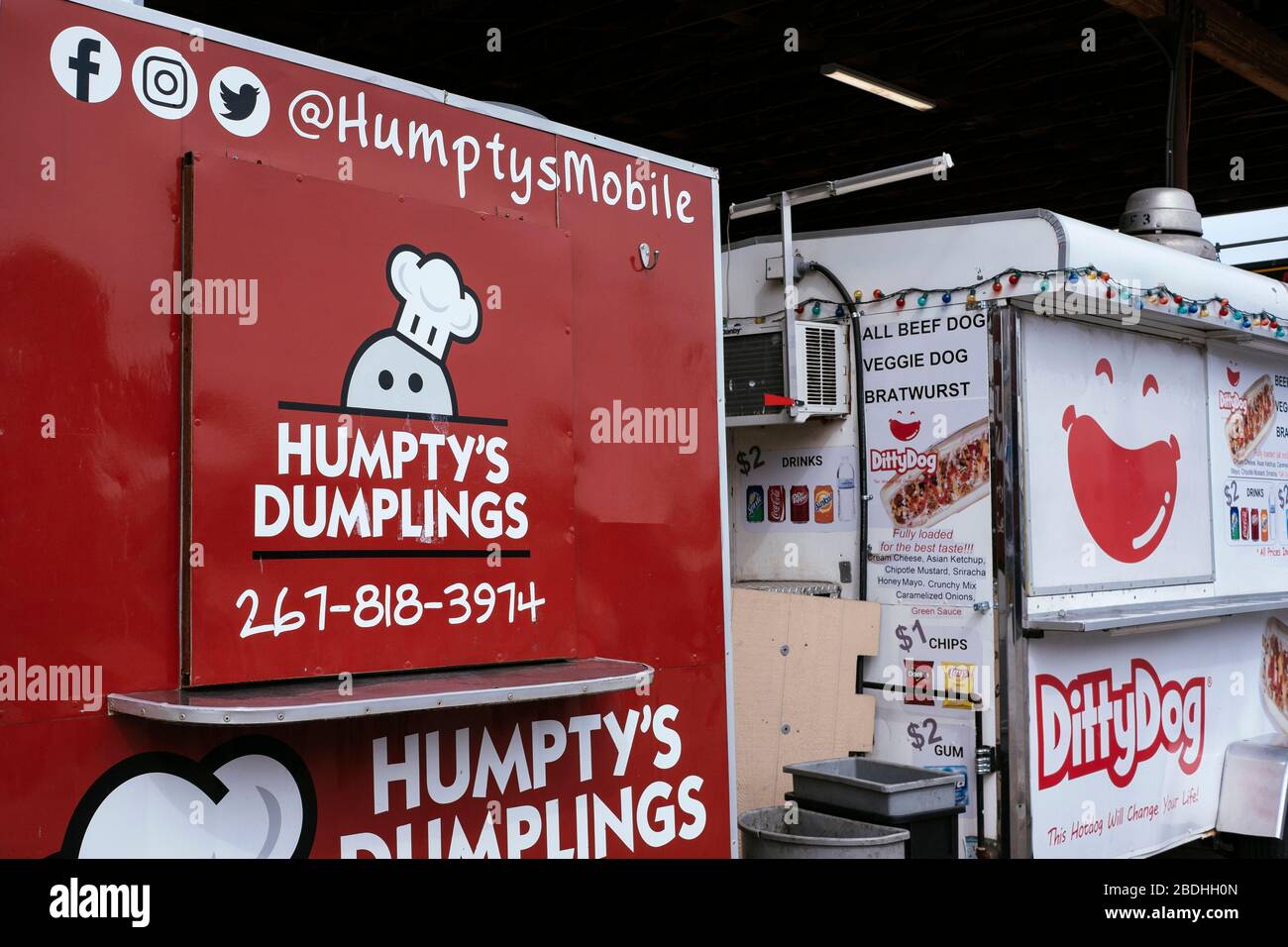 A closed street food stall in Austin, Texas Stock Photo