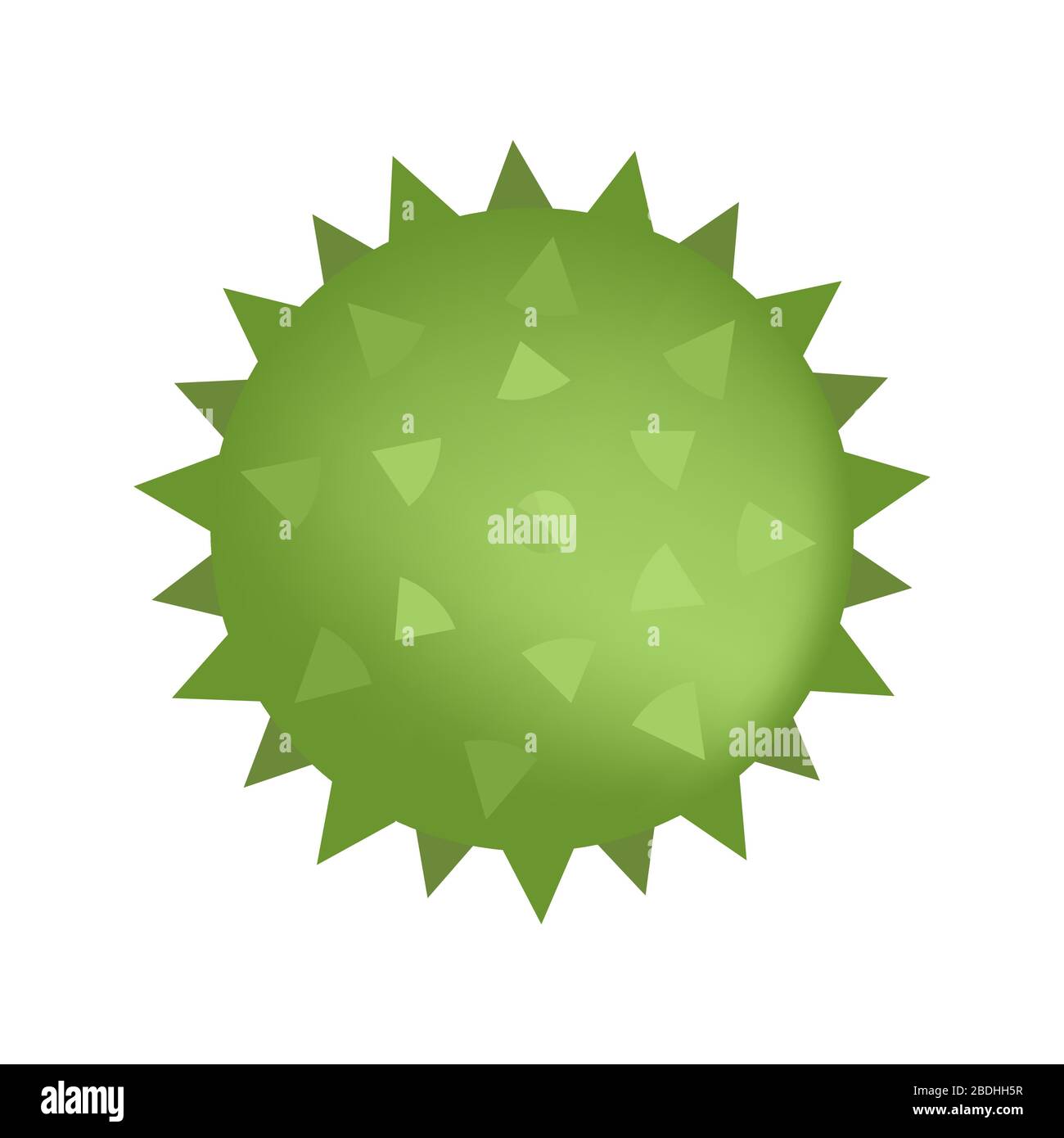 Spiked sensory ball of green color isolated on white. Vector illustration Stock Vector