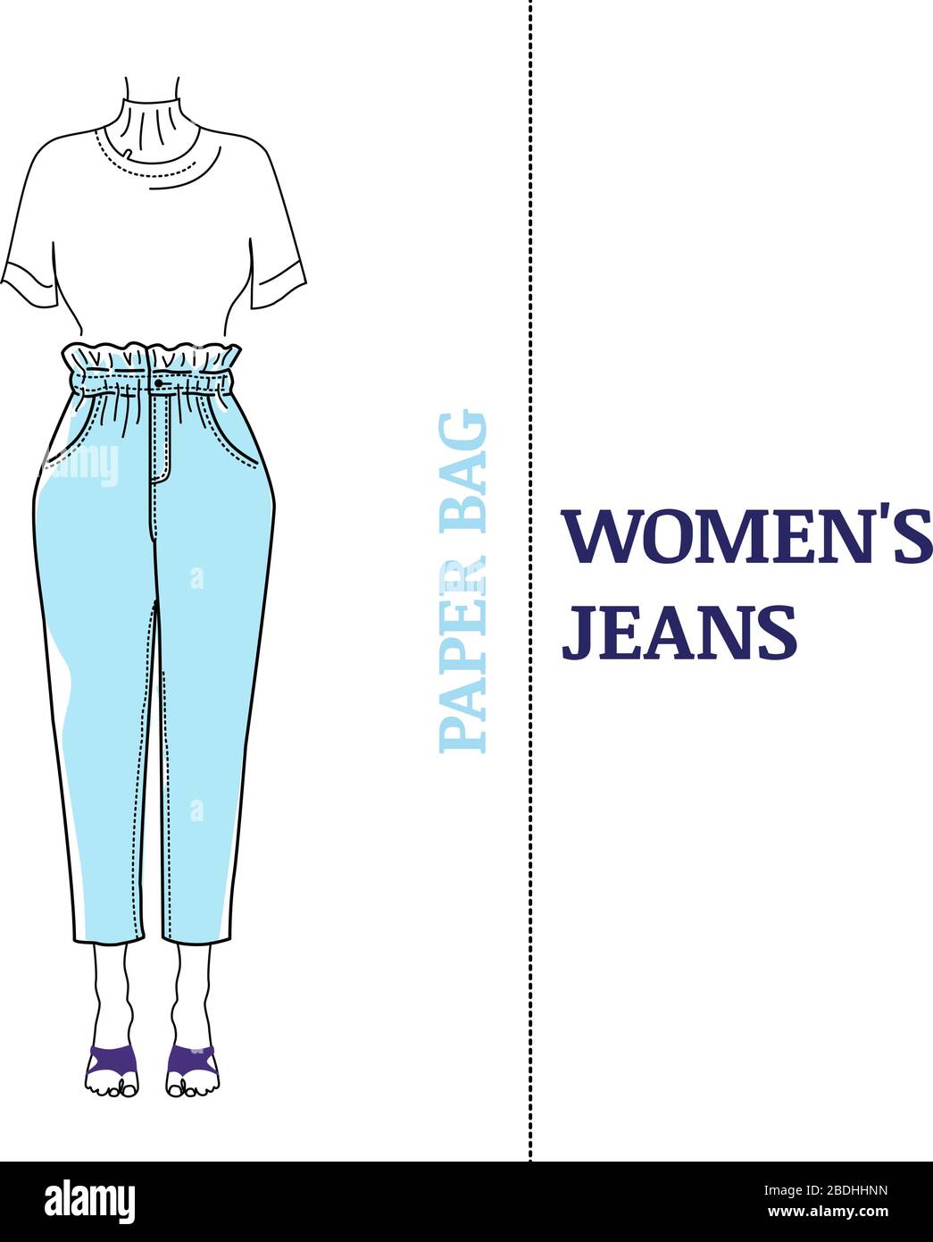 Paper Bag Style Jeans Stock Vector Image & Art - Alamy