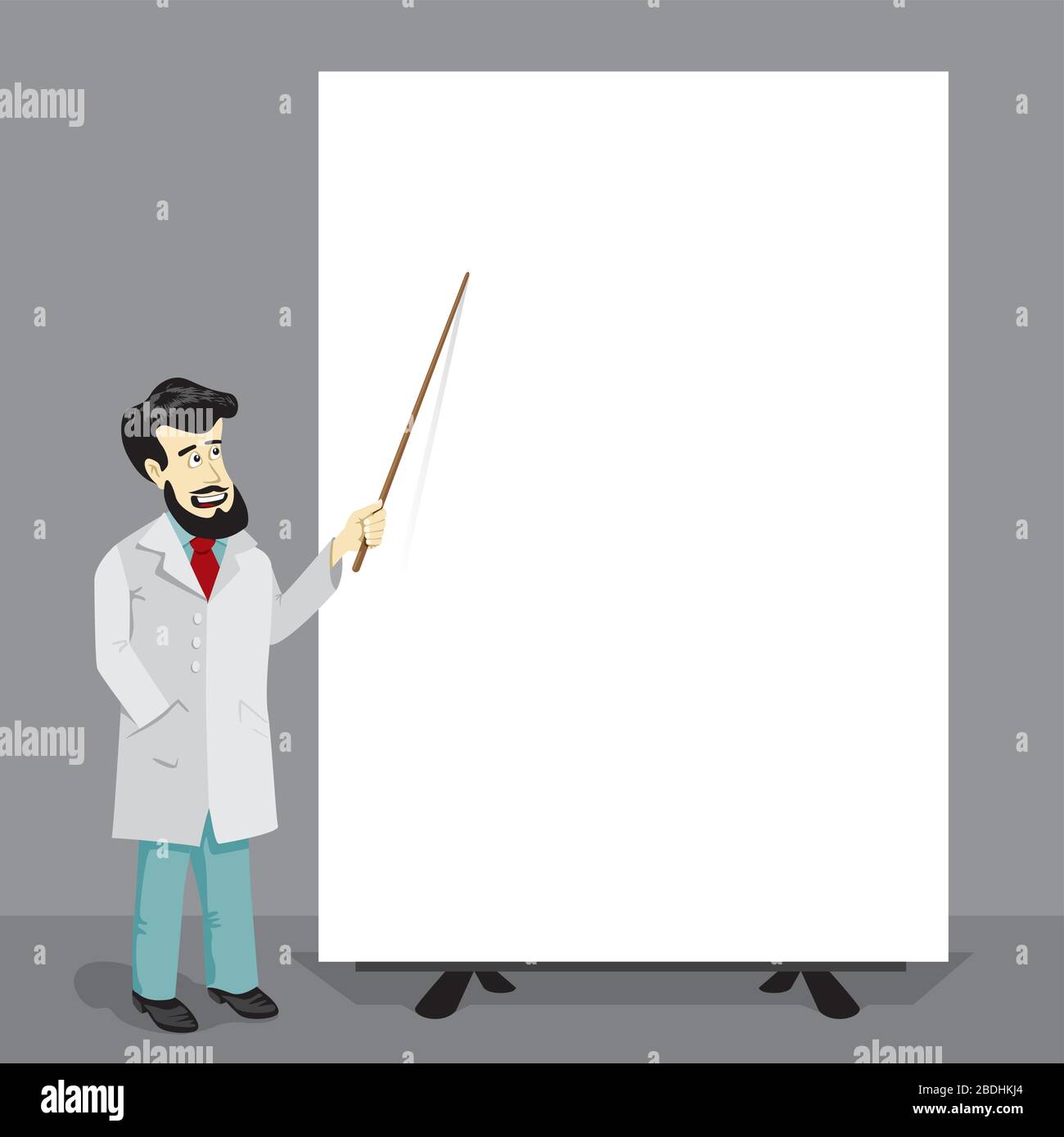doctor with pointer and big empty poster Stock Vector