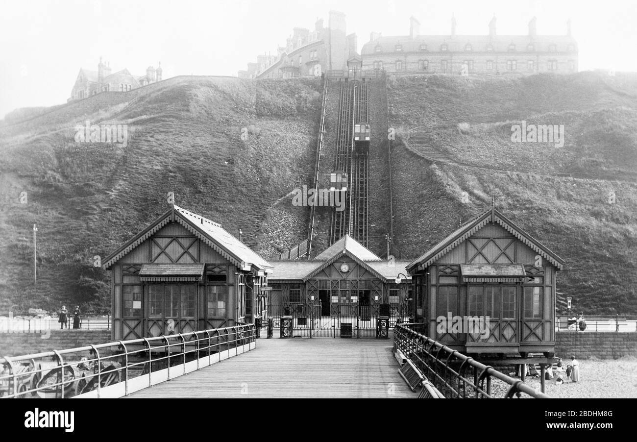 SaltburnbytheSea, Lift and Pier Entrance 1913 Stock Photo Alamy