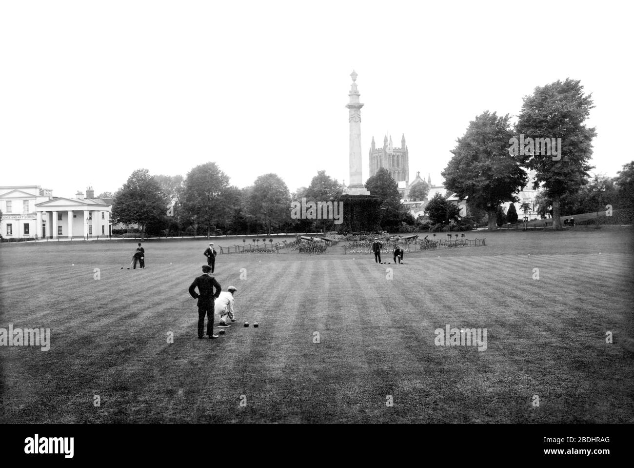 Hereford, Castle Green, Bowls 1910 Stock Photo - Alamy