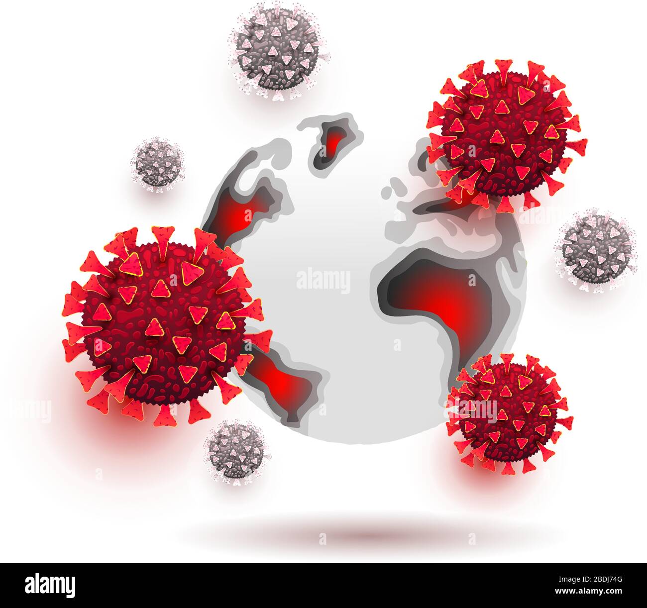 The outbreak of coronavirus infection, spread on a world map. Covid 19 ...