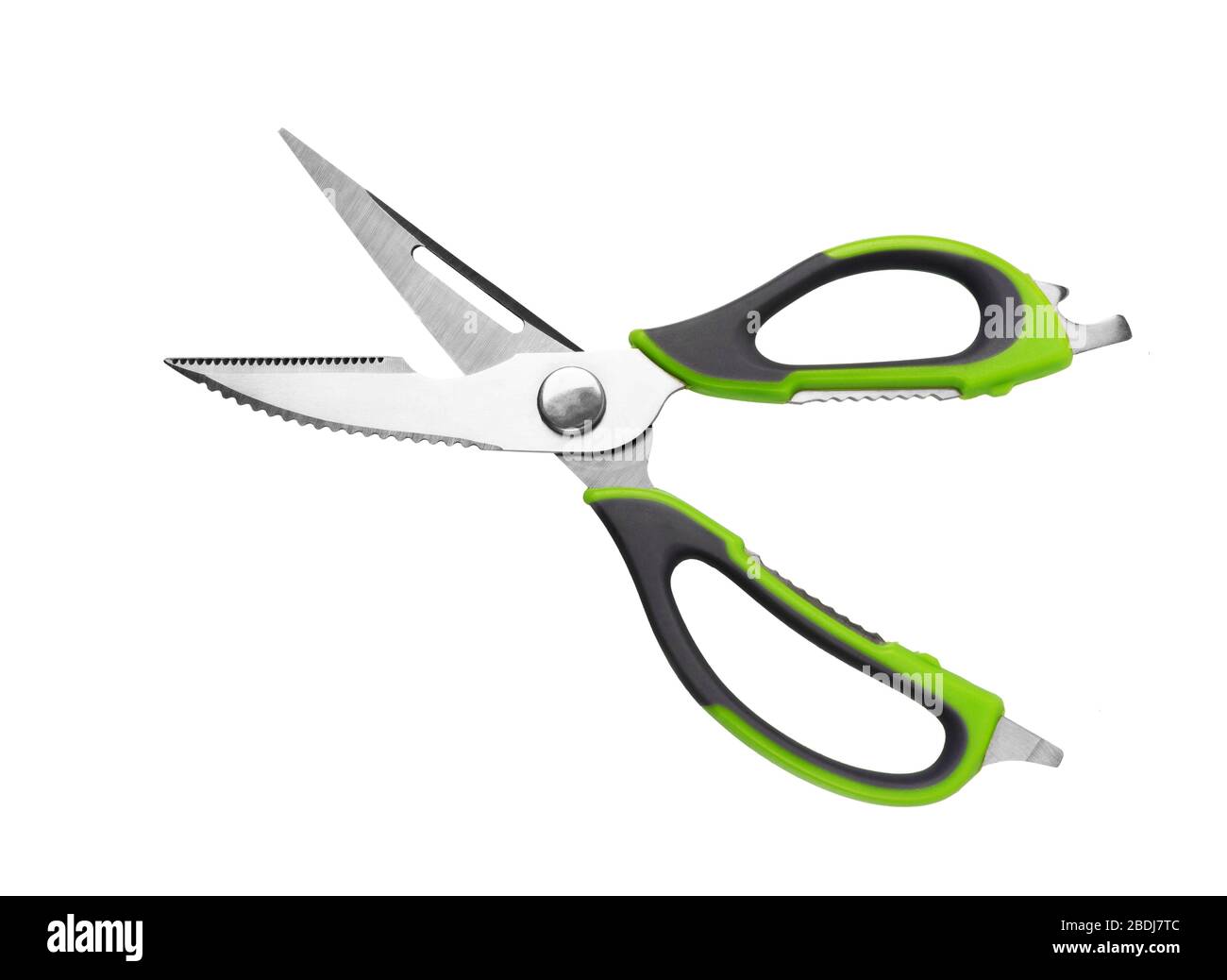 Kitchen scissors isolated on a white background. Stainless Steel Kitchen Scissors or Kitchen