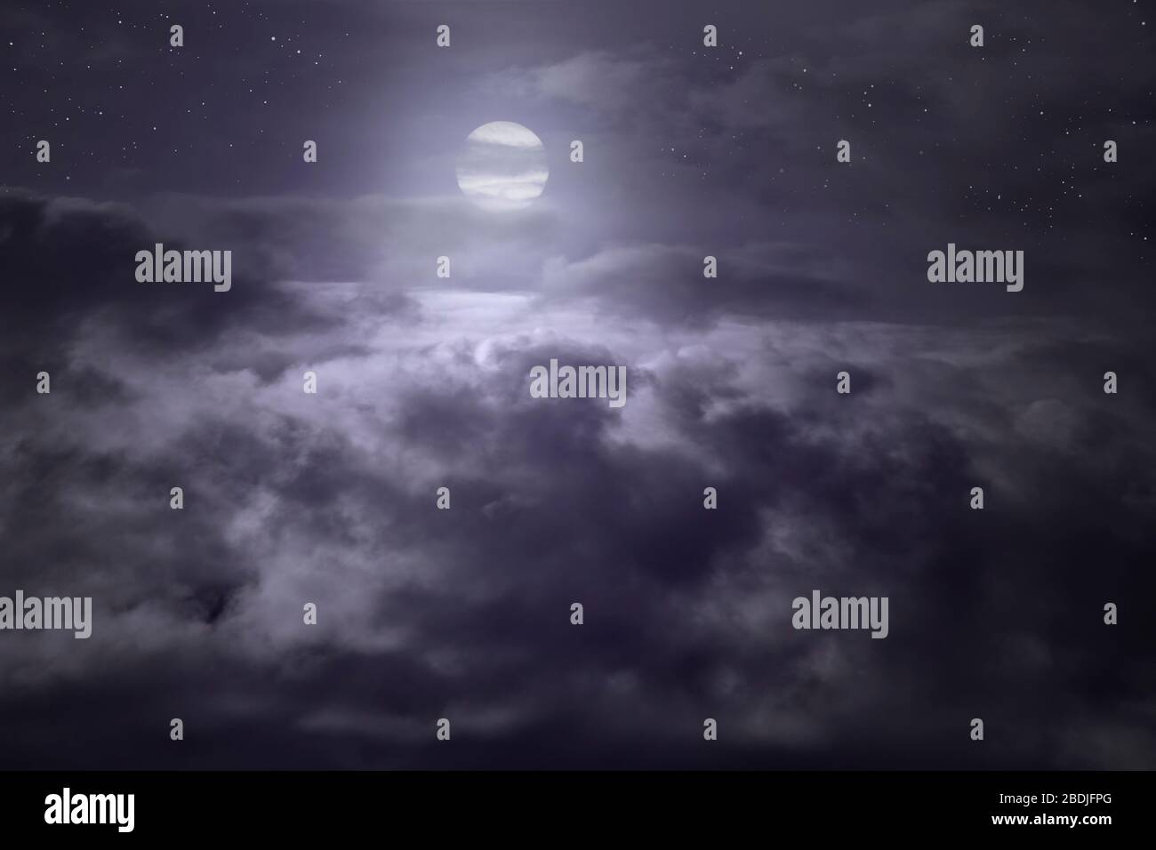Airplane sky night full moon hi-res stock photography and images - Alamy