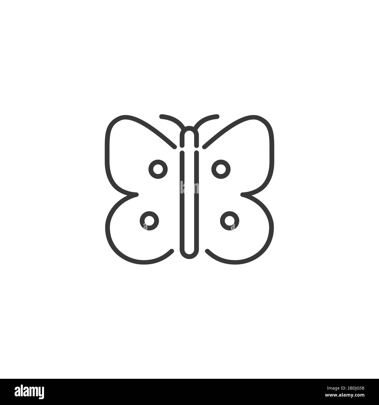 Butterfly. Outline icon. Isolated animal vector illustration Stock ...