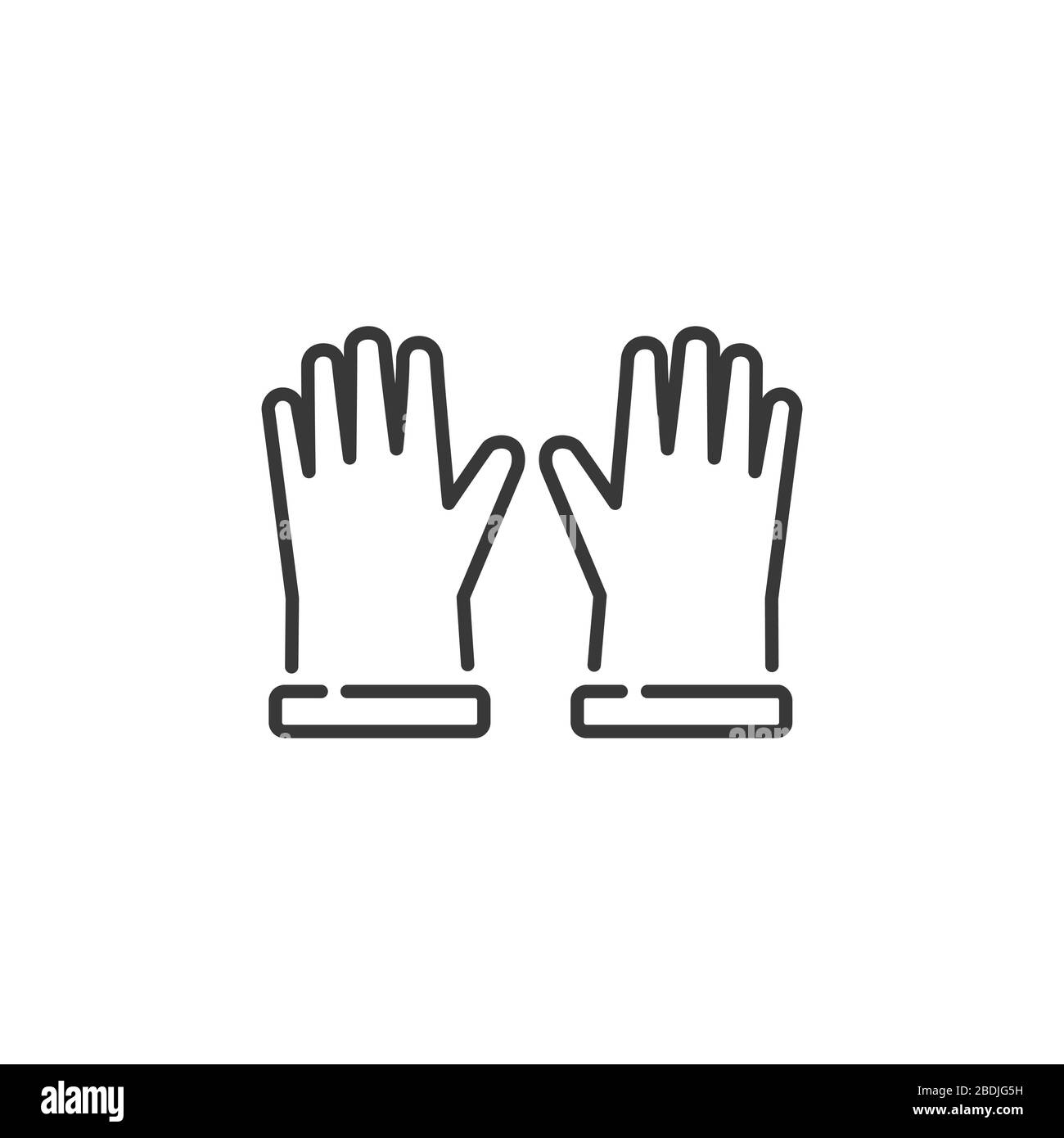 Gardening gloves. Outline icon. Isolated clothes vector illustration ...