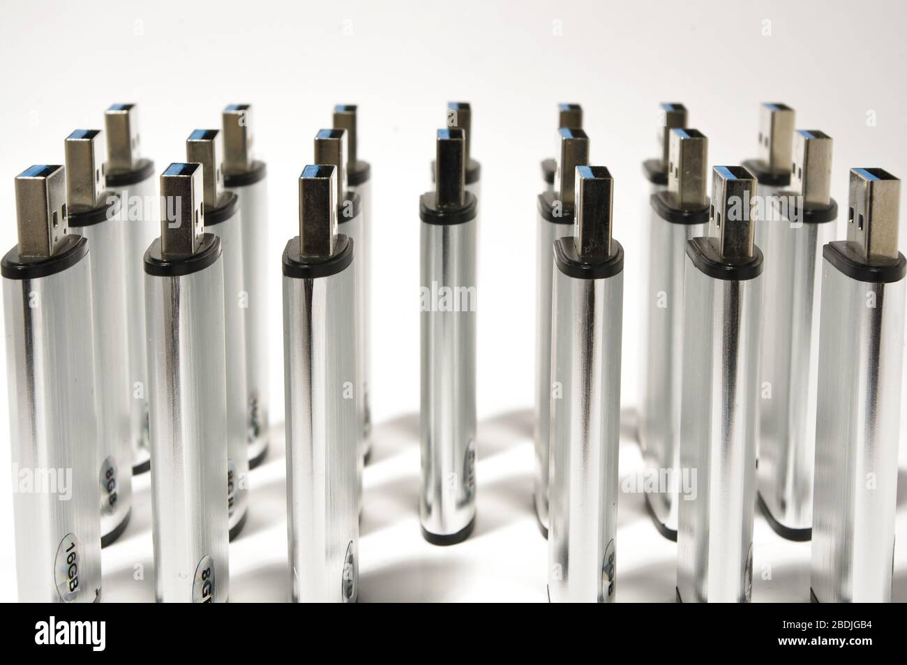 Many flash drives arranged in lines Stock Photo Alamy