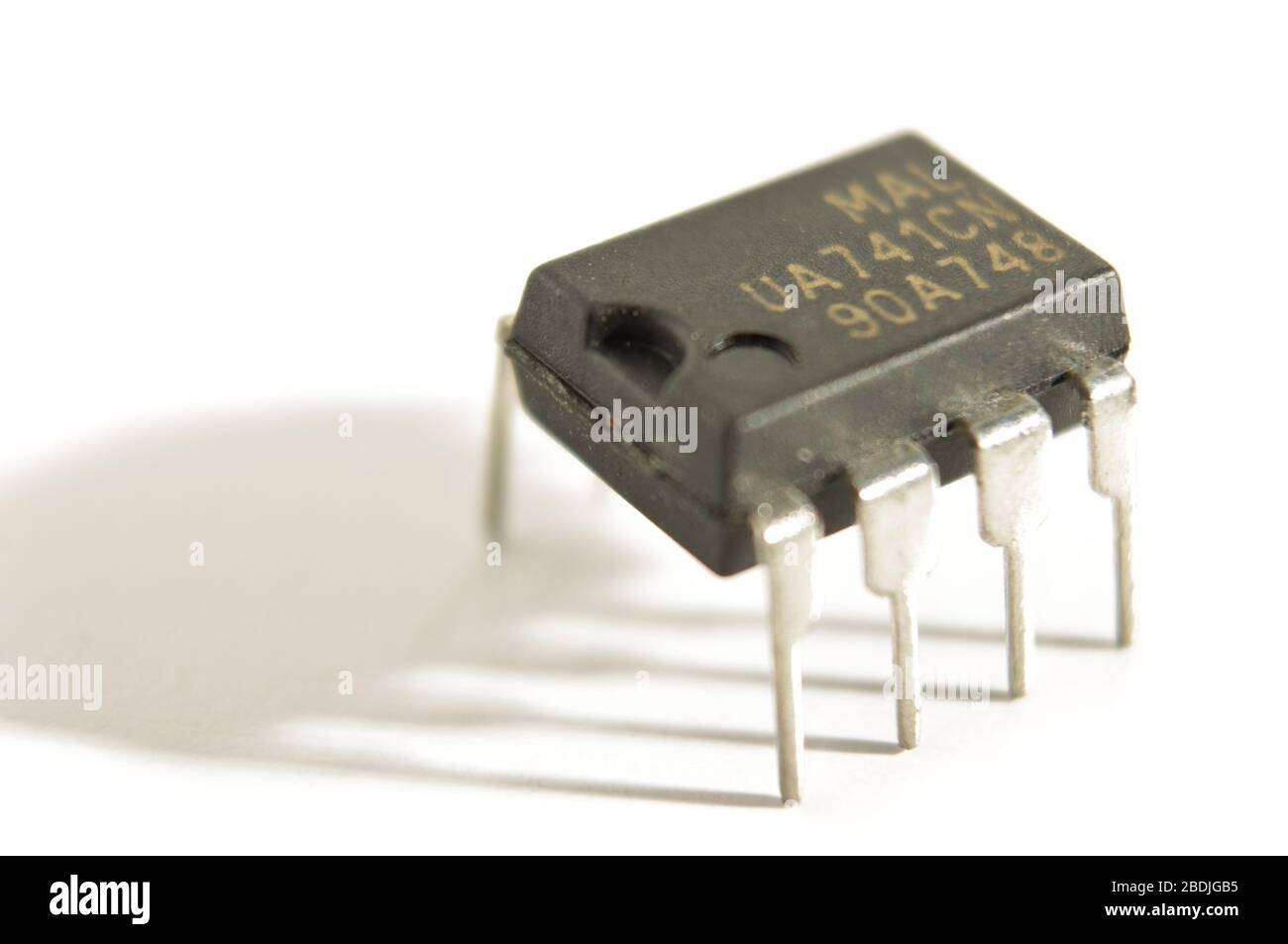 Integrated circuit IC opamp close up Stock Photo