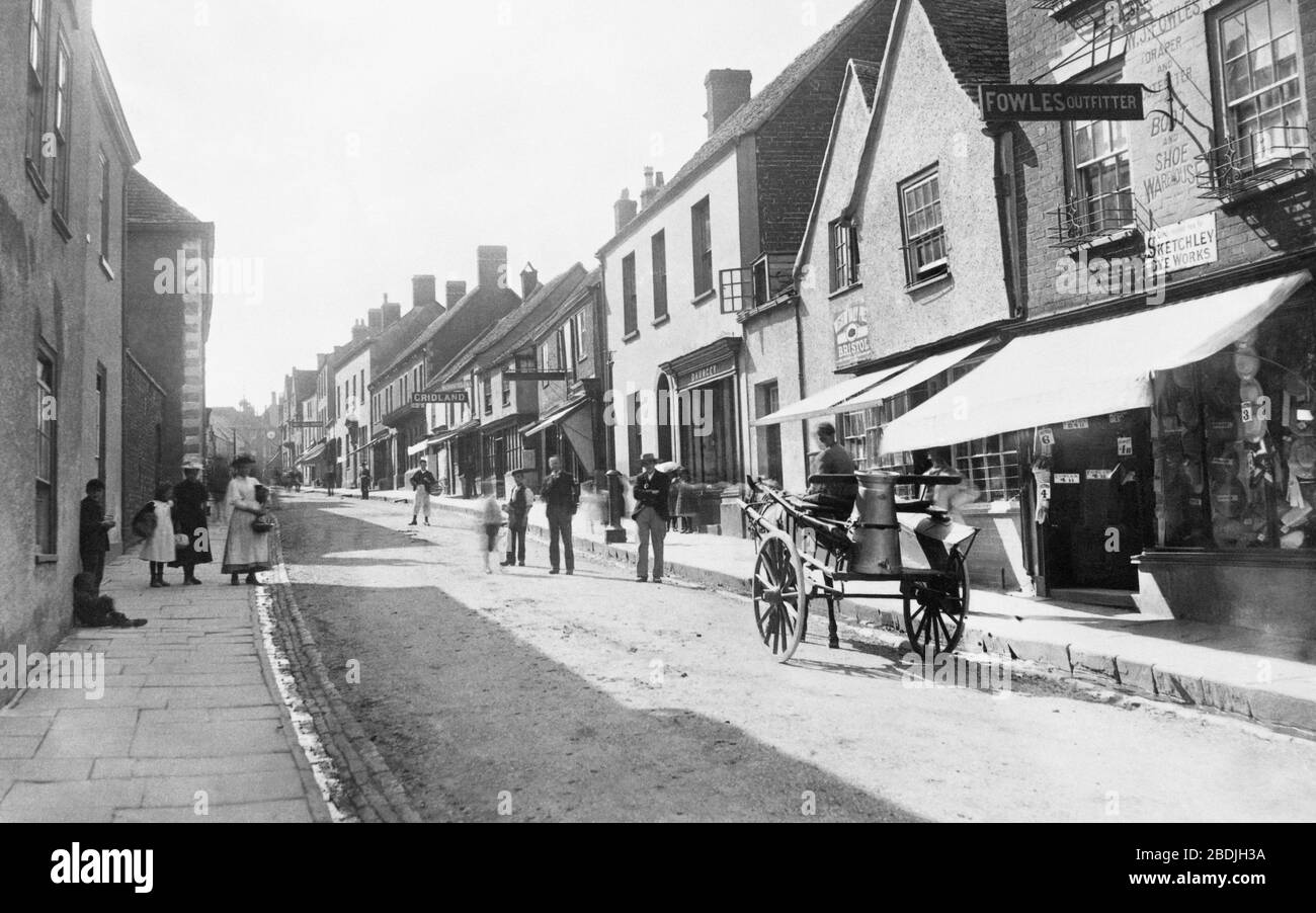 WottonunderEdge, Long Street 1897 Stock Photo Alamy
