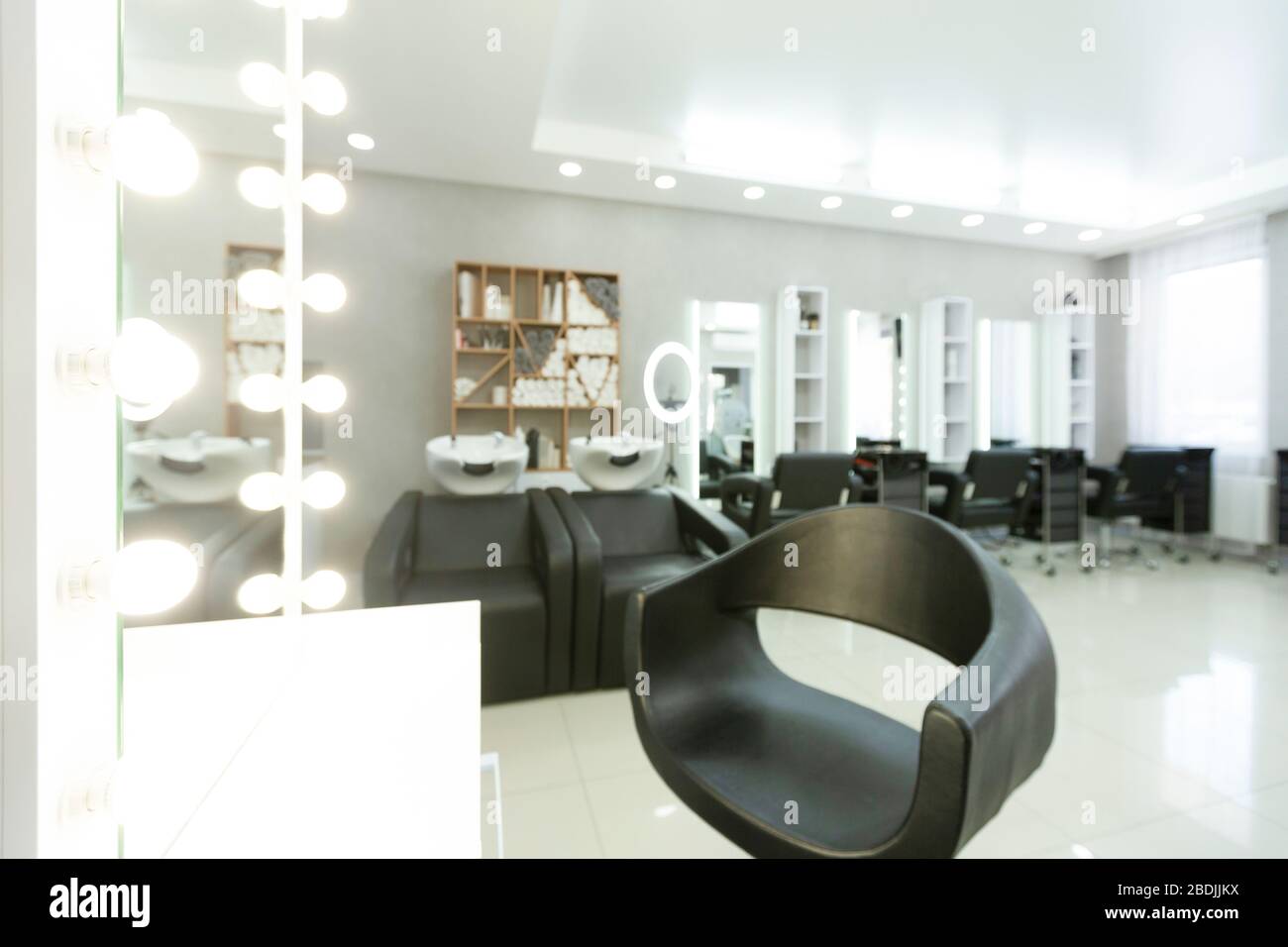 Modern beauty salon. Hair salon interior business Stock Photo Alamy