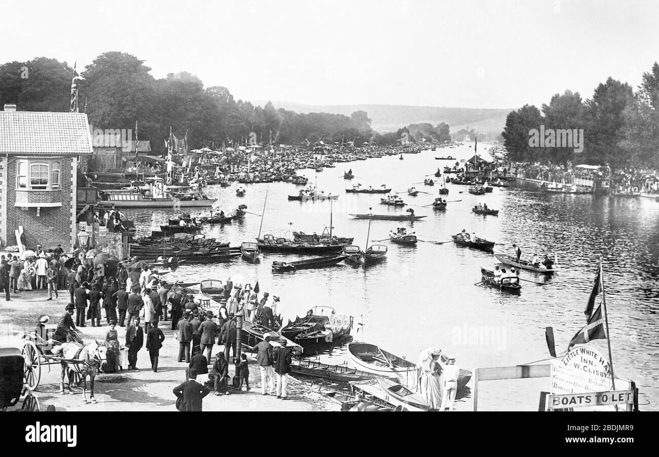 Henley-on-Thames, the Regatta 1890 Stock Photo - Alamy