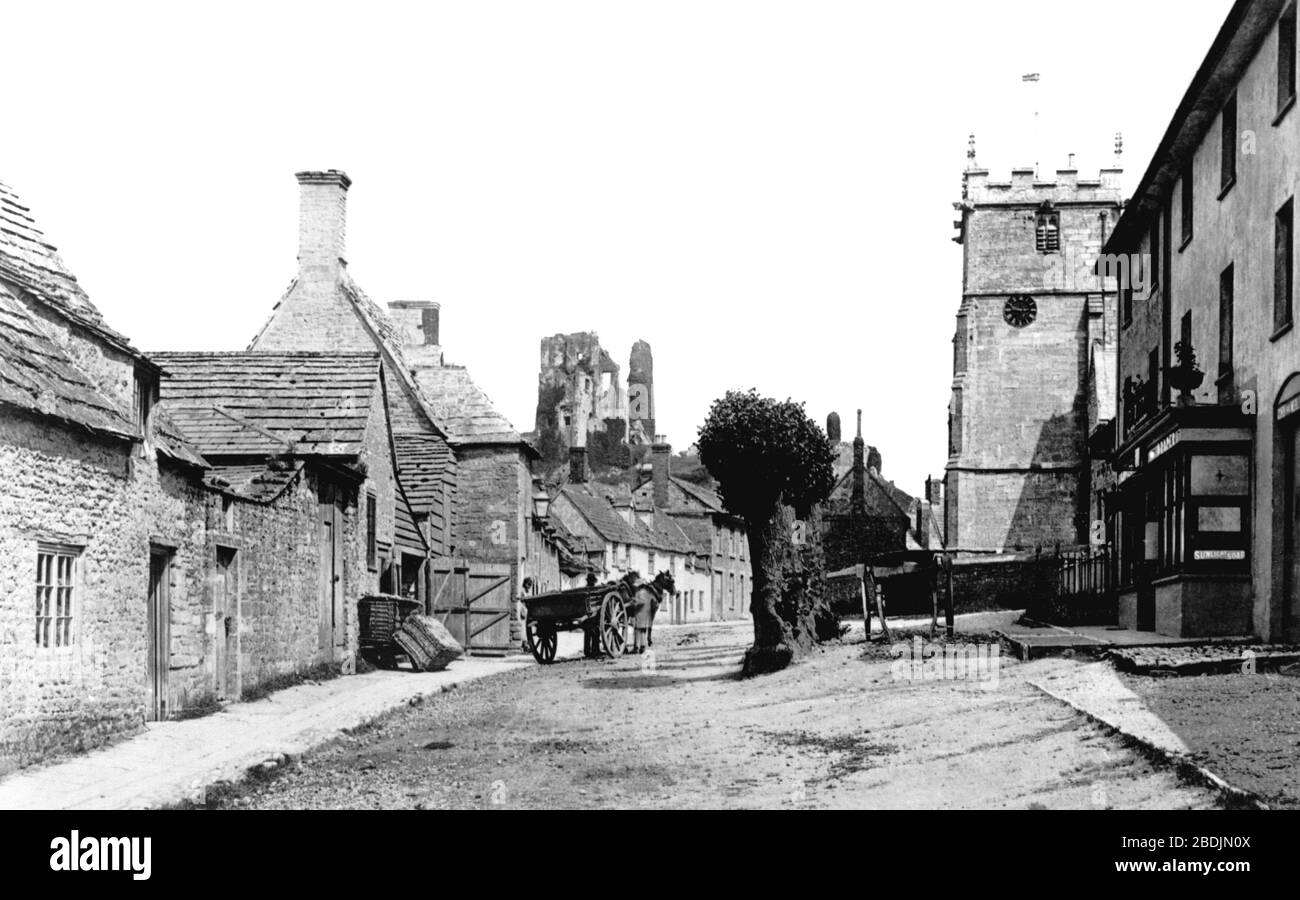 Corfe Castle, West Street 1890 Stock Photo Alamy