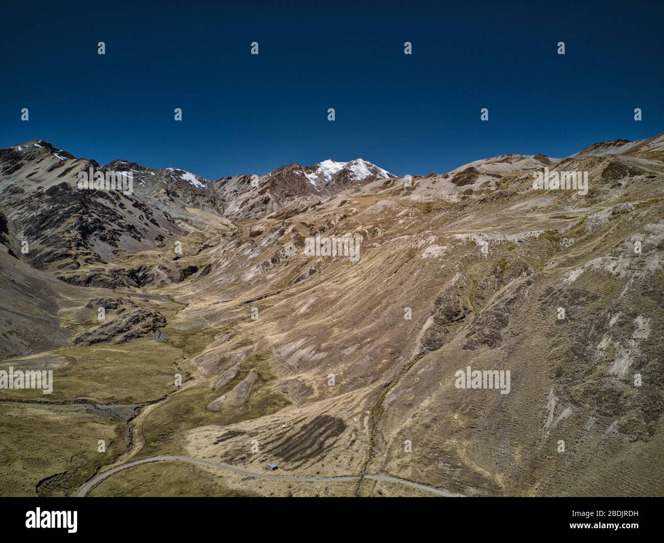 Le Ande Aerial view of high-mountain landscape in Andes, South America Stock ...