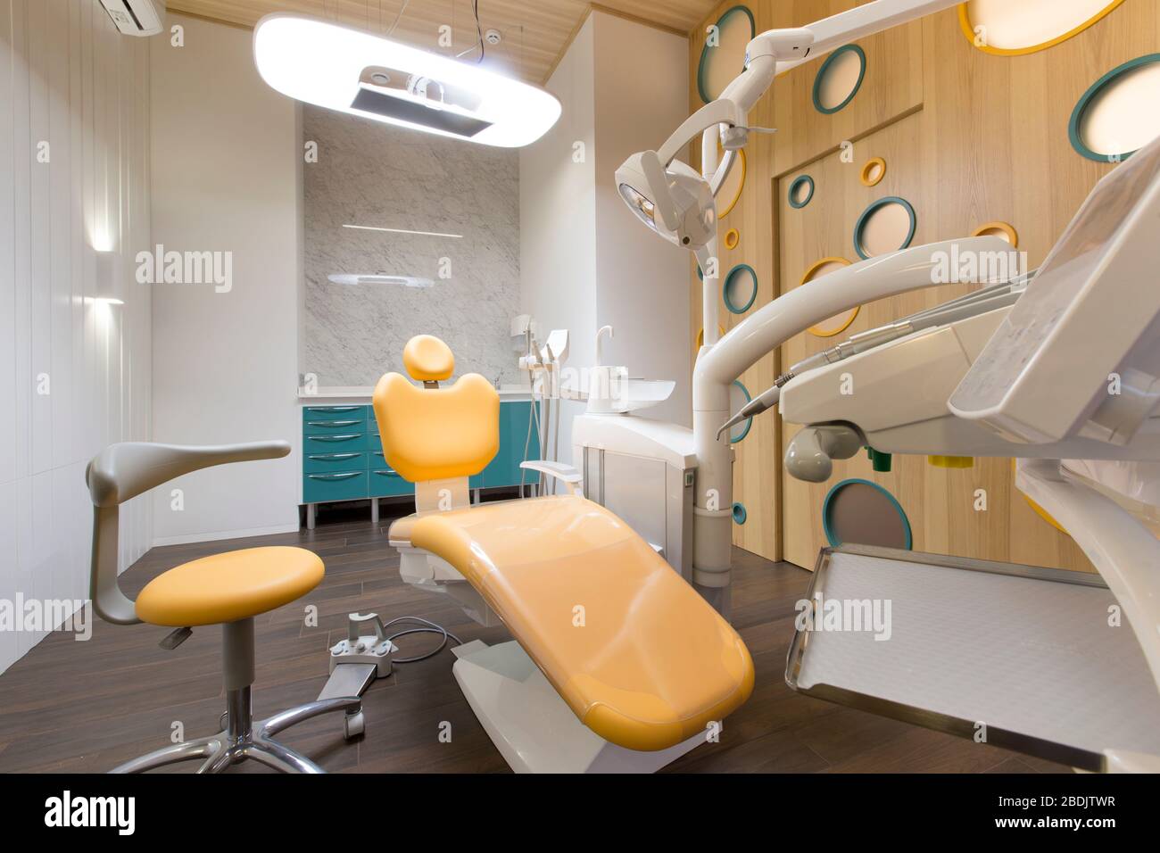 Stomatology interior of children dental clinic, no people Stock Photo