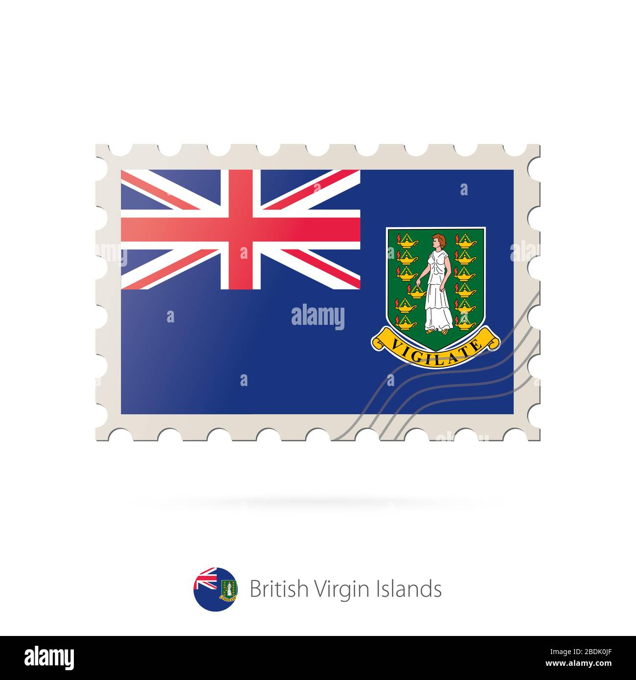 Postage stamp with the image of British Virgin Islands flag. British