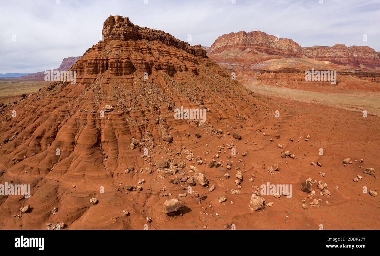 Aerial Panoramas of the Towering Vermilion Cliffs of the Paria P Stock Photo