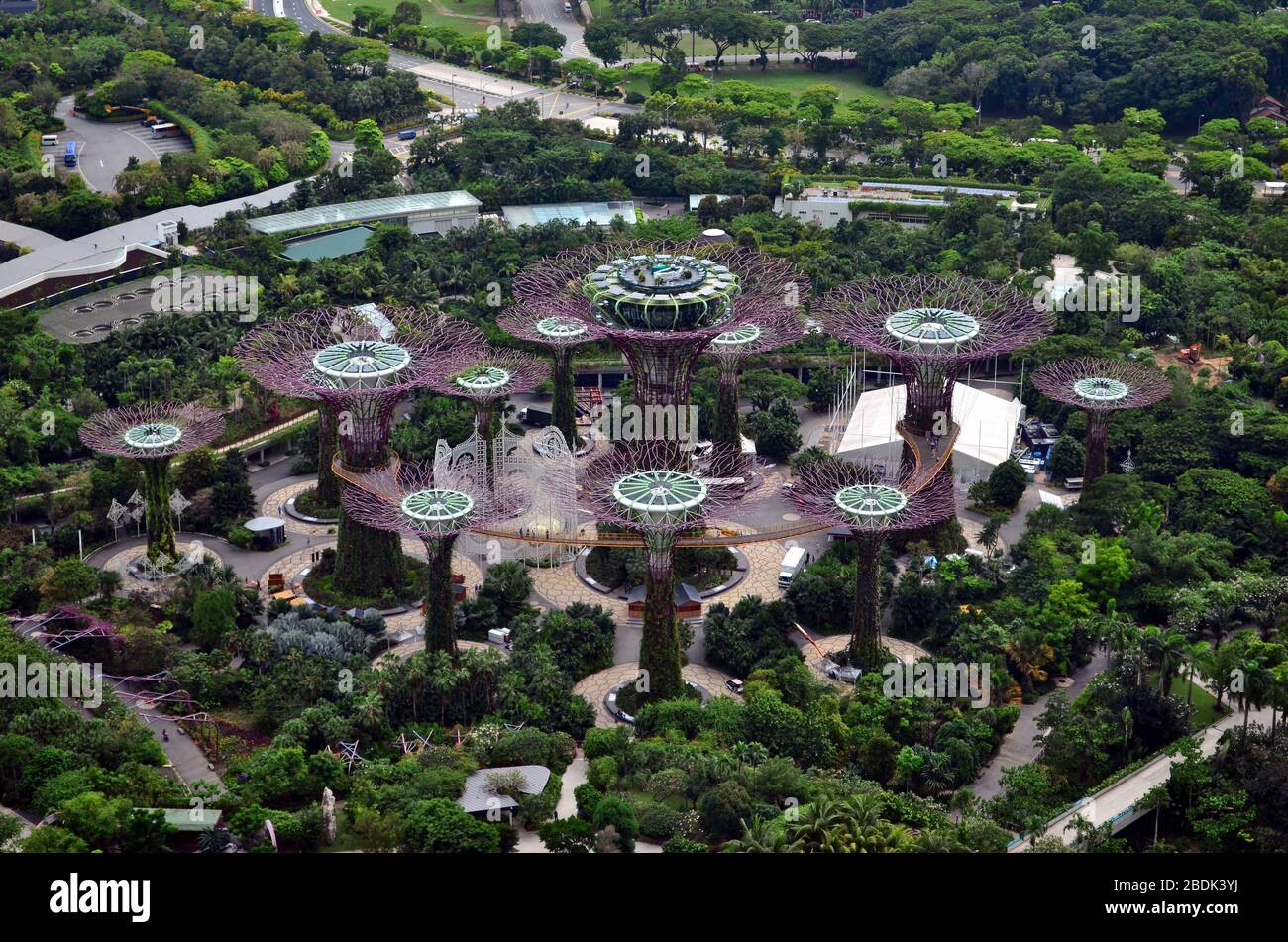 Gardens by the bay aerial view hi-res stock photography and images - Alamy