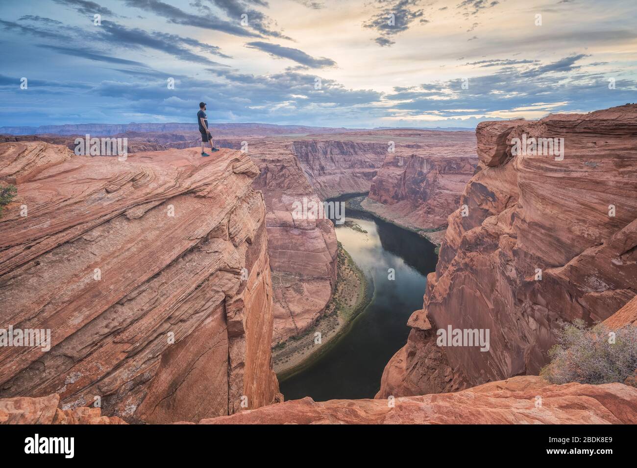 Horseshoe Bend point at sunset Stock Photo Alamy