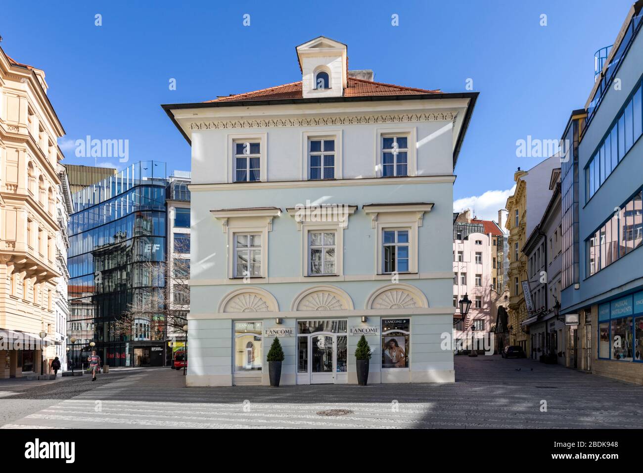 Lancôme Beauty Institute, Prague. Lancome Paris is a French luxury perfumes and cosmetics house that distributes products internationally. Stock Photo